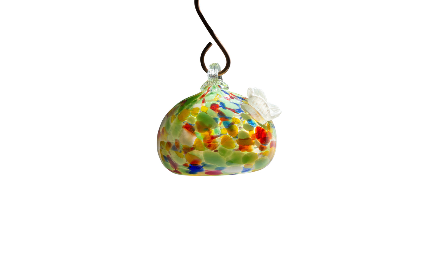 Handblown Art Glass Humming Bird Feeder Free shipping