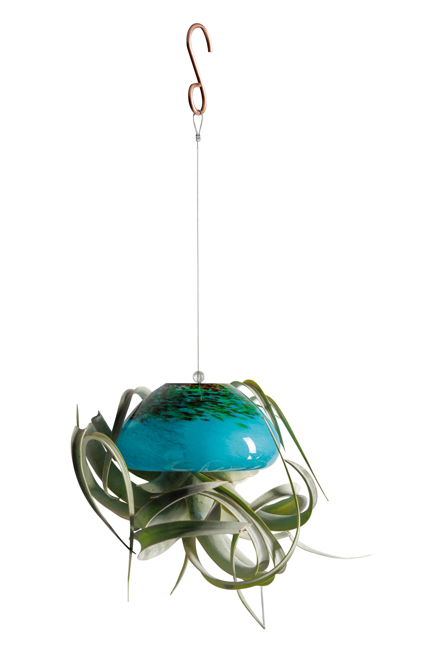 Large Hand Blown Art Glass Jellyfish Plant Holder