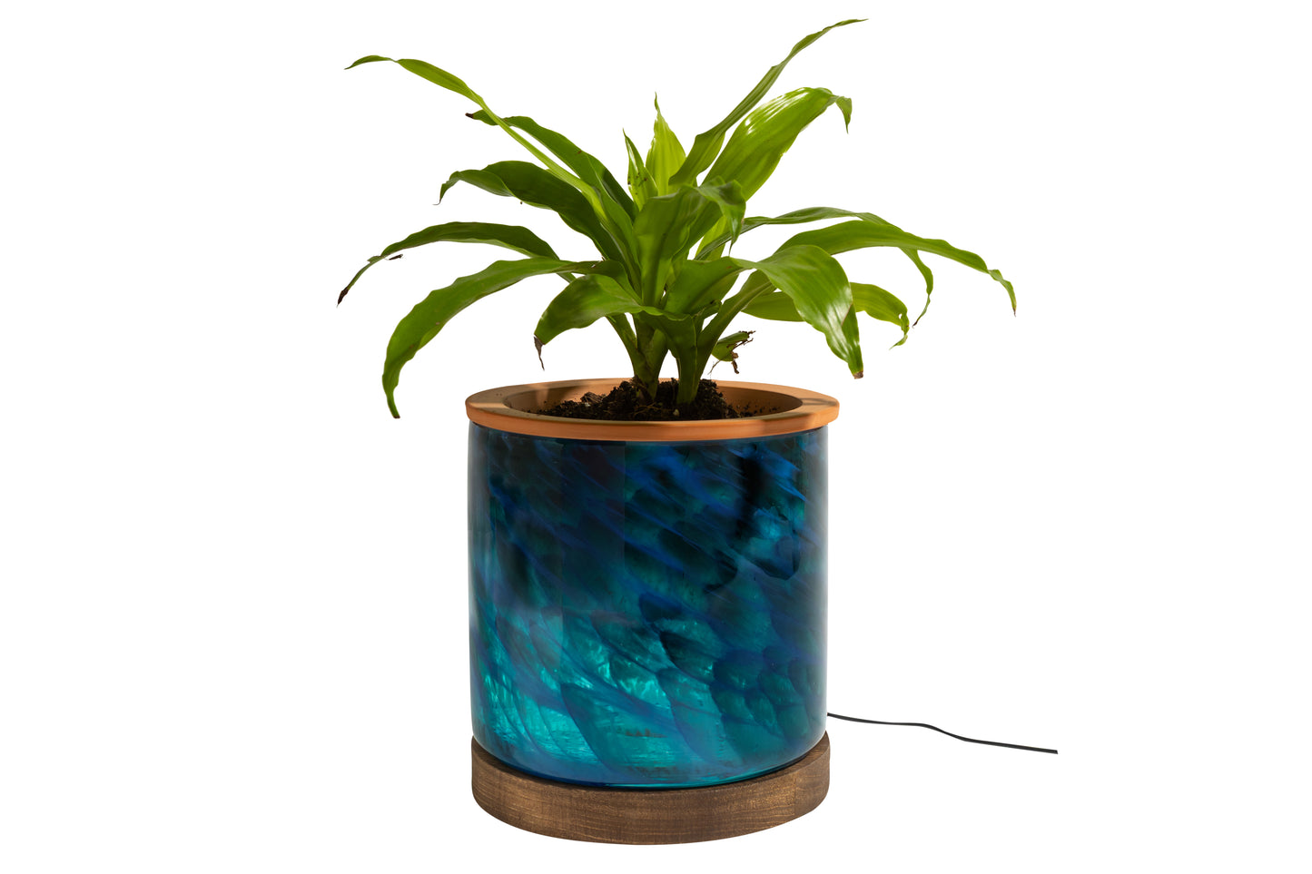 8" Art Glass LED Self Watering Planter