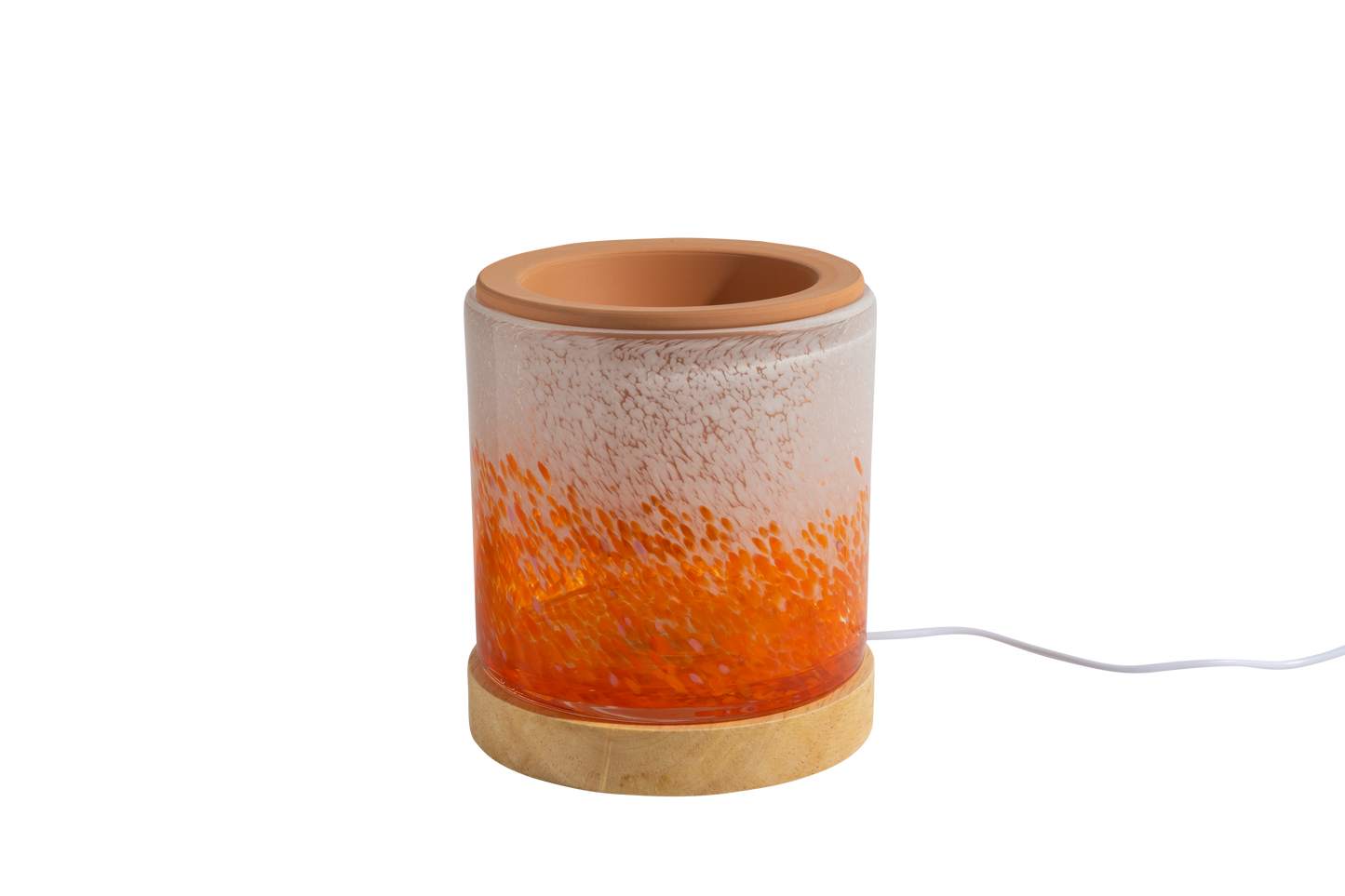 4.5" Art Glass Self Watering Planter with LED wood base