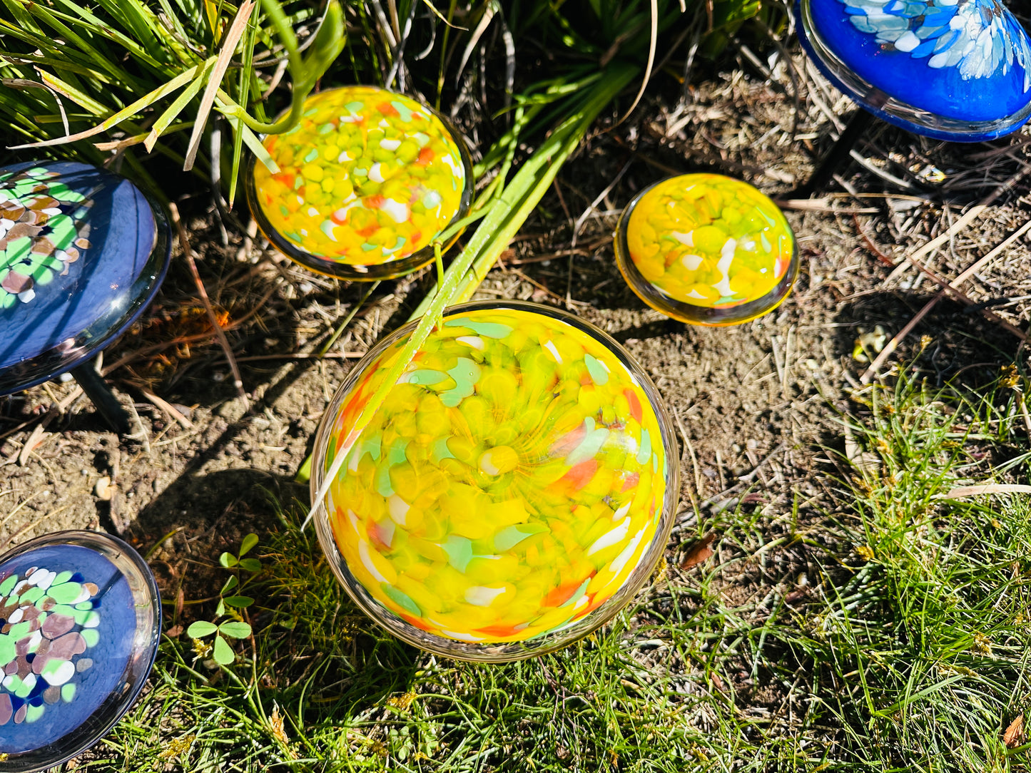 Chihuly inspired Art Glass Mushrooms (3 size)