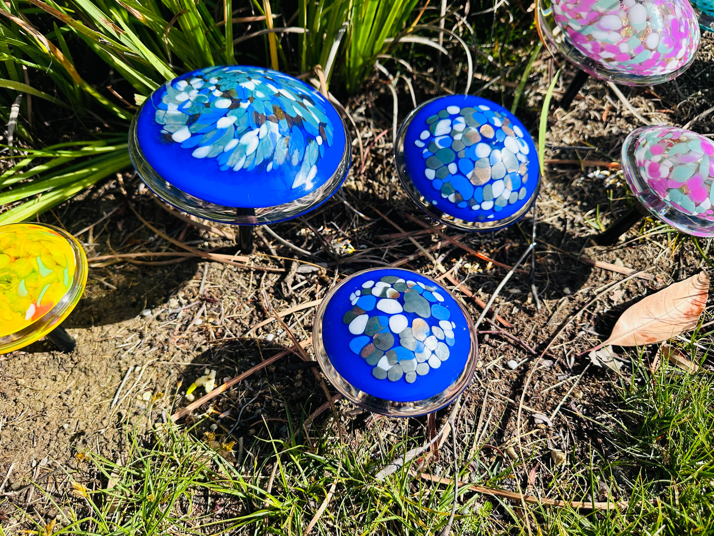 Chihuly inspired Art Glass Mushrooms (3 size)