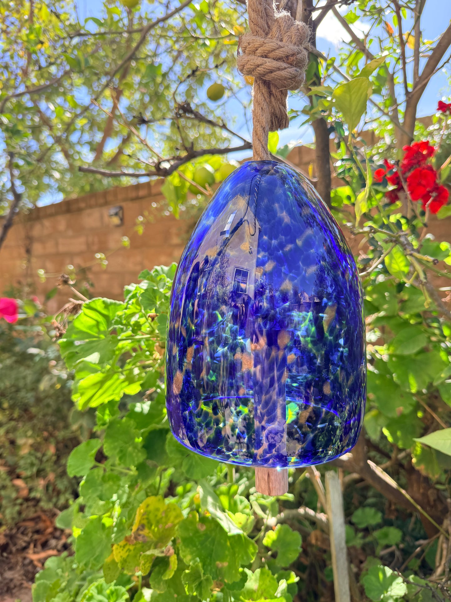 Handmade Art Glass Bell/Buoy Chimes / Hanging Decor Sun Catcher