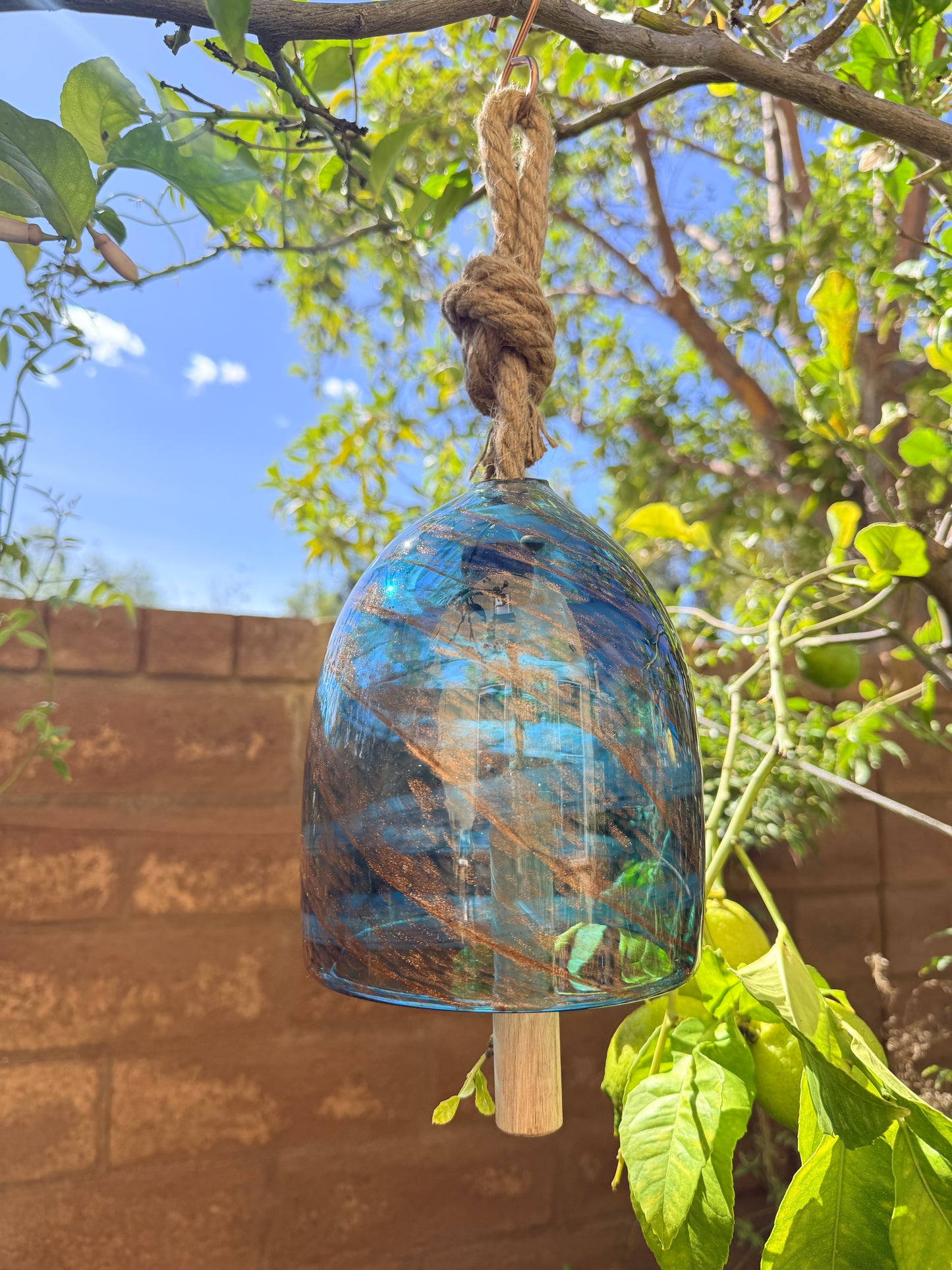 Handmade Art Glass Bell/Buoy Chimes / Hanging Decor Sun Catcher