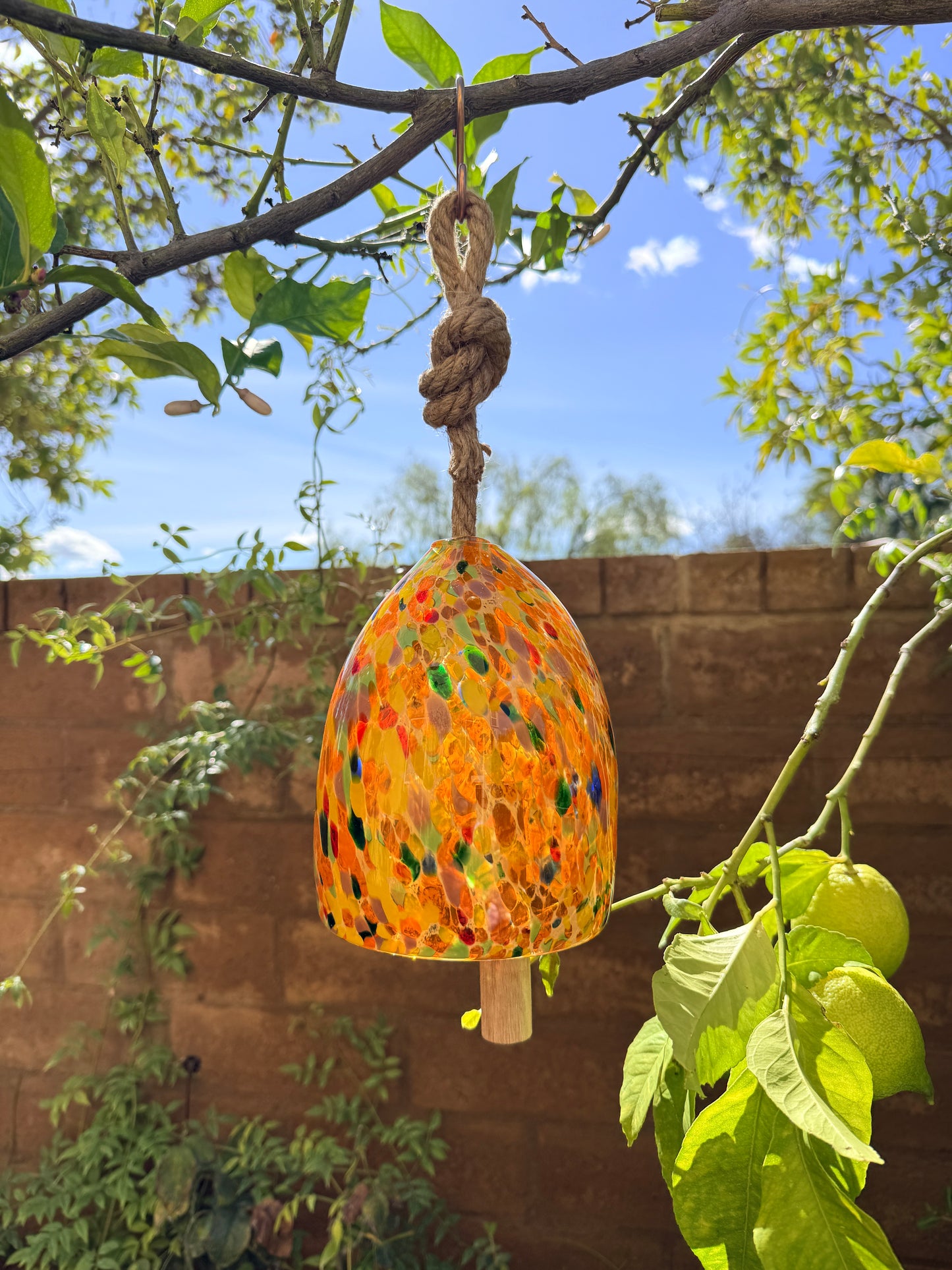 Handmade Art Glass Bell/Buoy Chimes / Hanging Decor Sun Catcher