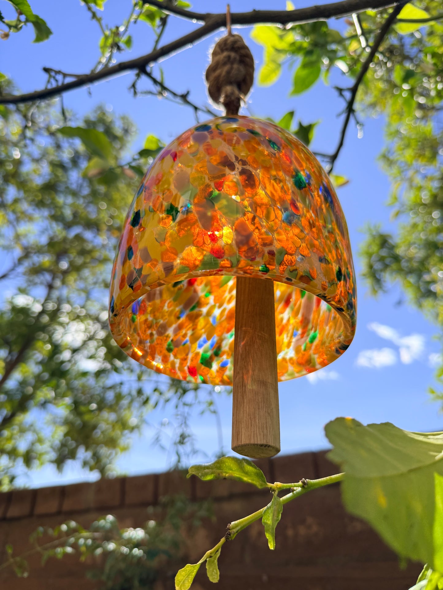 Handmade Art Glass Bell/Buoy Chimes / Hanging Decor Sun Catcher