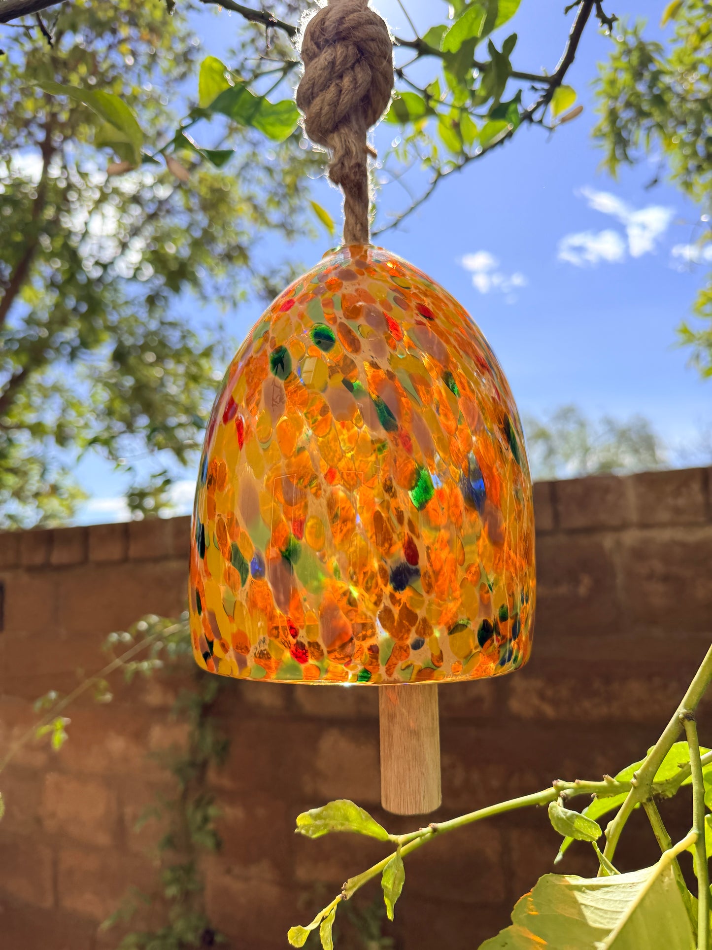 Handmade Art Glass Bell/Buoy Chimes / Hanging Decor Sun Catcher