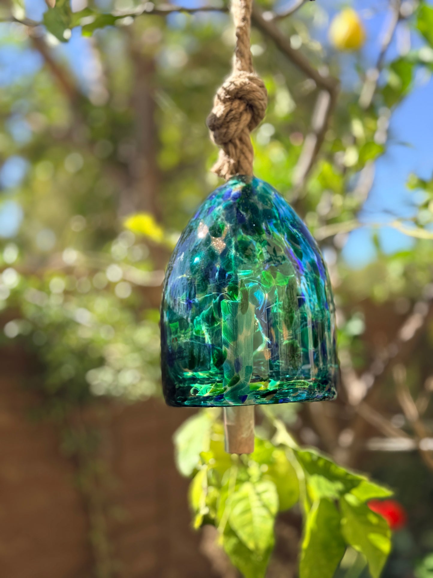 Handmade Art Glass Bell/Buoy Chimes / Hanging Decor Sun Catcher