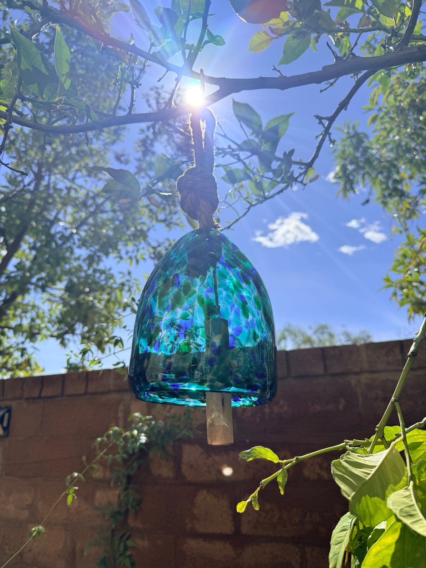 Handmade Art Glass Bell/Buoy Chimes / Hanging Decor Sun Catcher