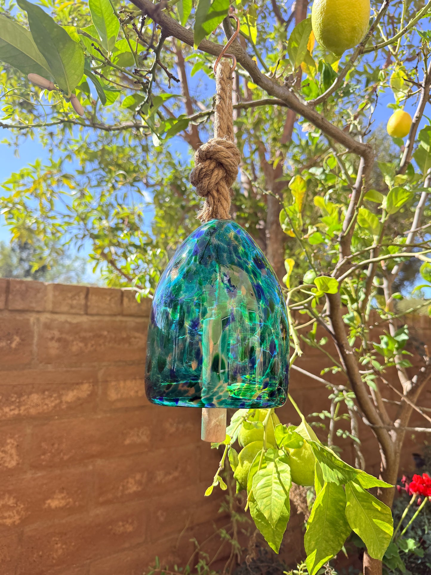 Handmade Art Glass Bell/Buoy Chimes / Hanging Decor Sun Catcher