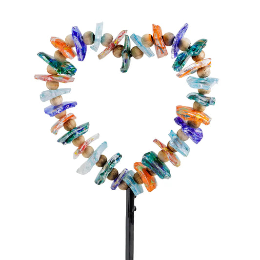 Set of 2 Recycled Art Glass Stake