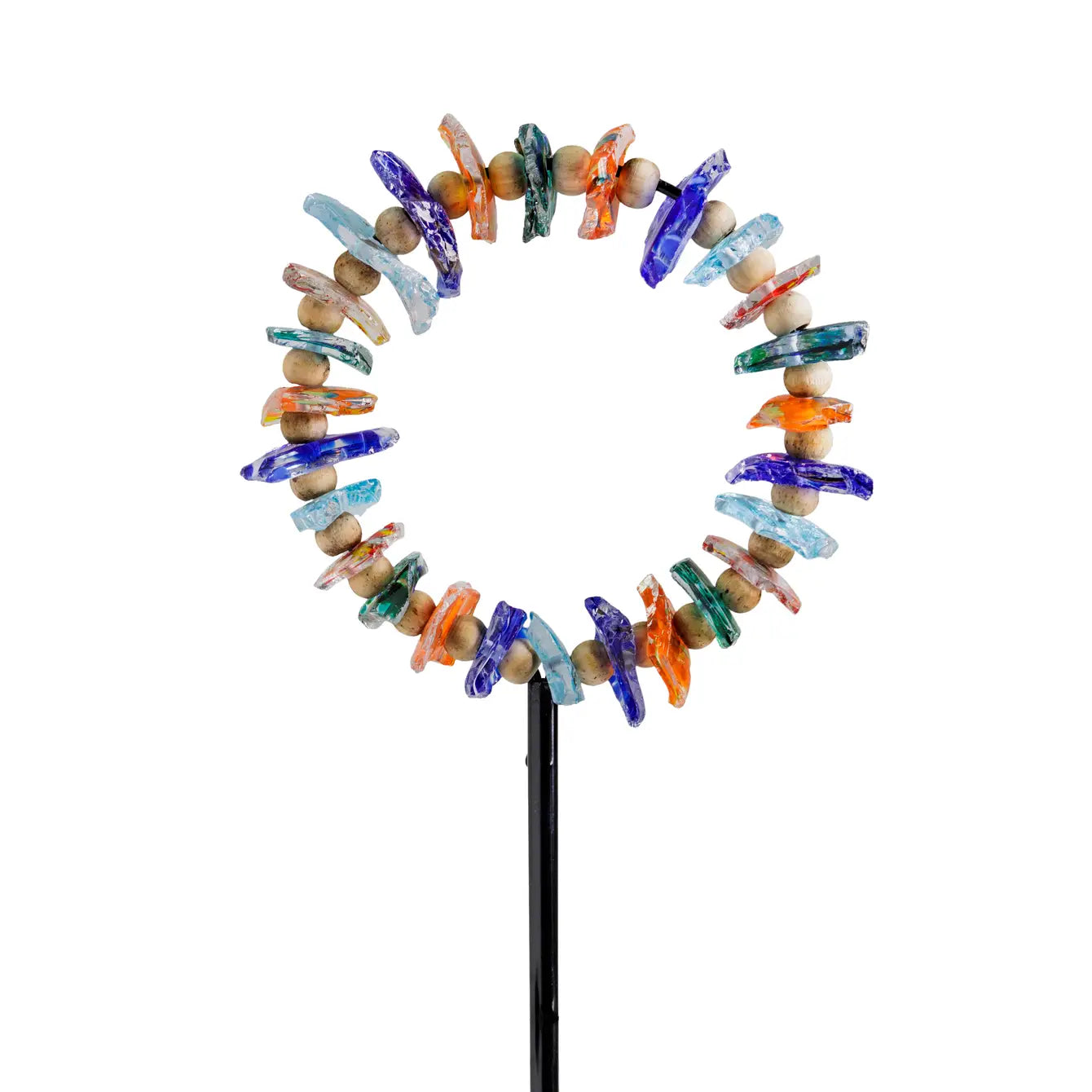 Set of 2 Recycled Art Glass Stake