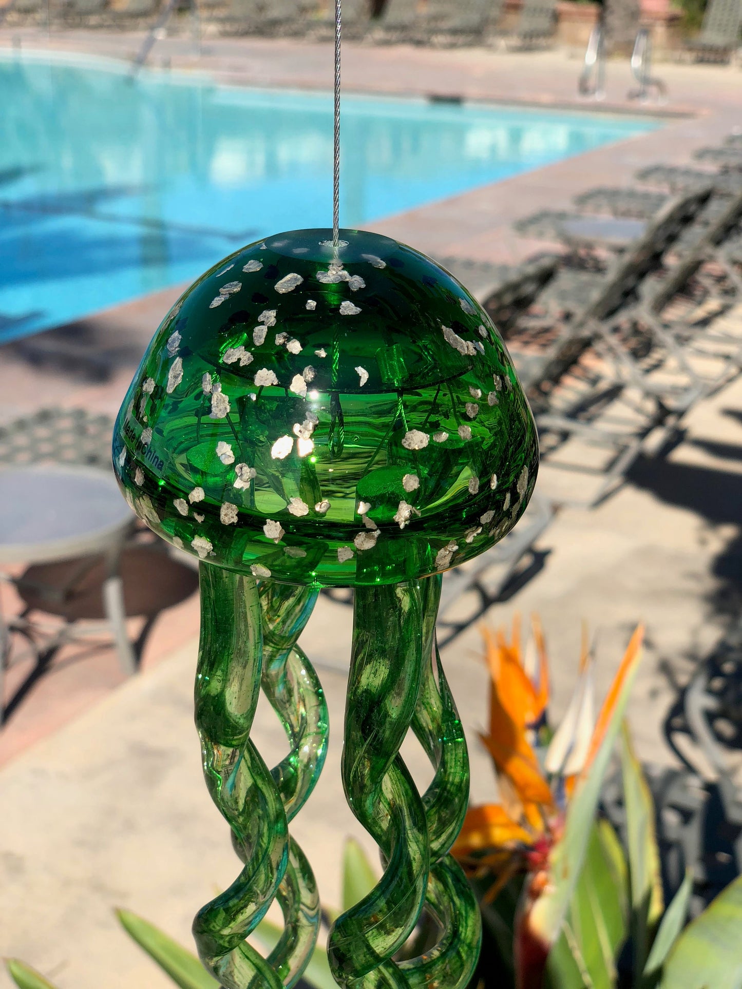Free US Shipping~ Handmade glass jellyfish Wind Chimes / Hanging Decor Sun Catcher