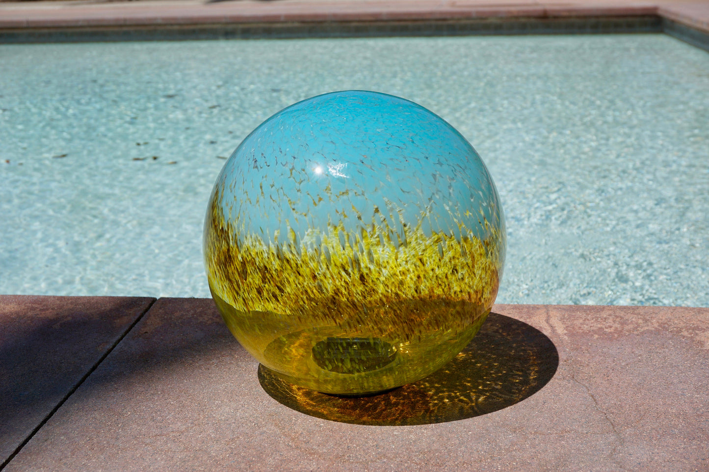 10" Solar LED Gaze Ball/Garden/Pathway Light/Patio Table Light/Sun Cather/Art Glass-Baby Blue/ Father's day Gift