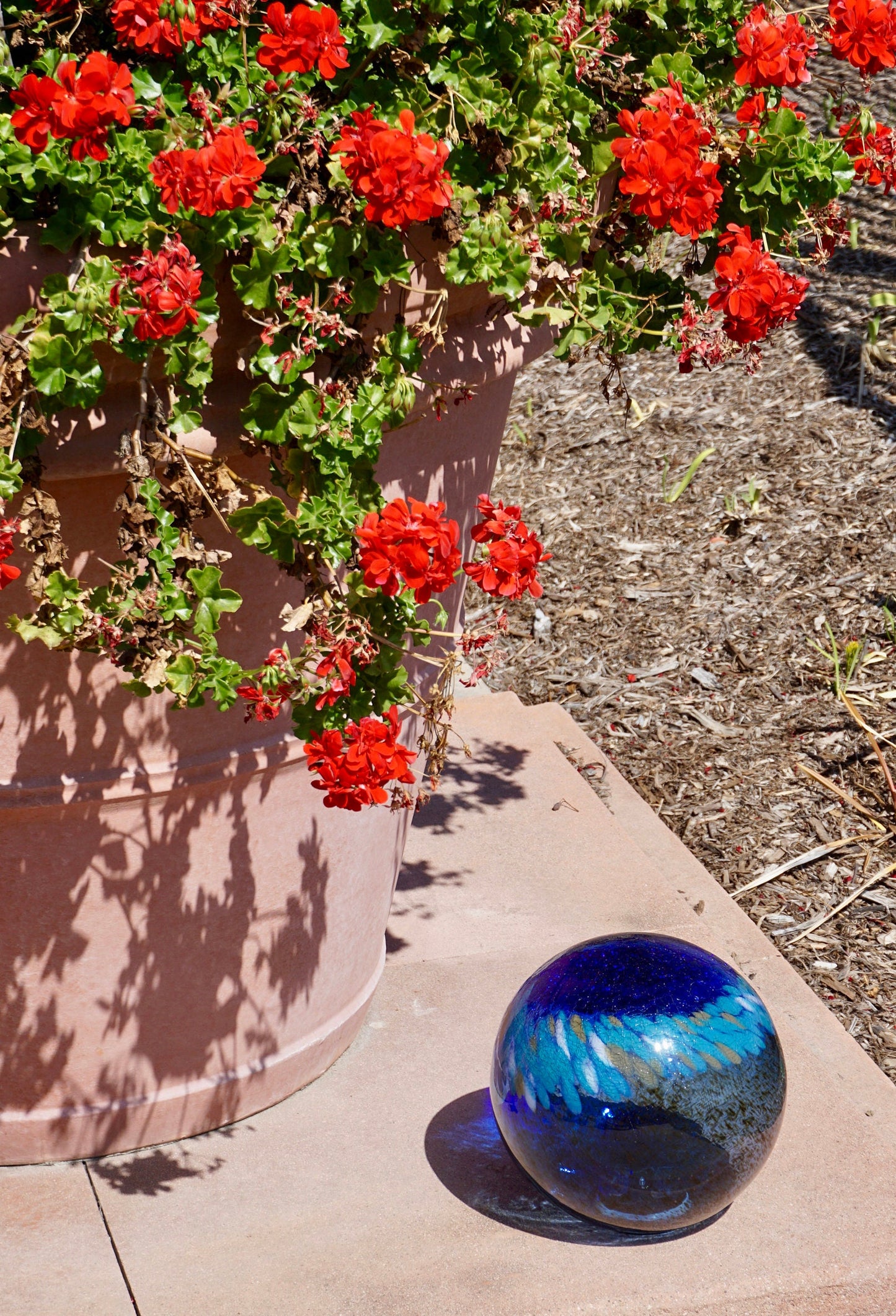 10" Solar LED Gaze Ball/Garden/Pathway Light/Patio Table Light/Sun Cather/Art Glass-Dark Blue