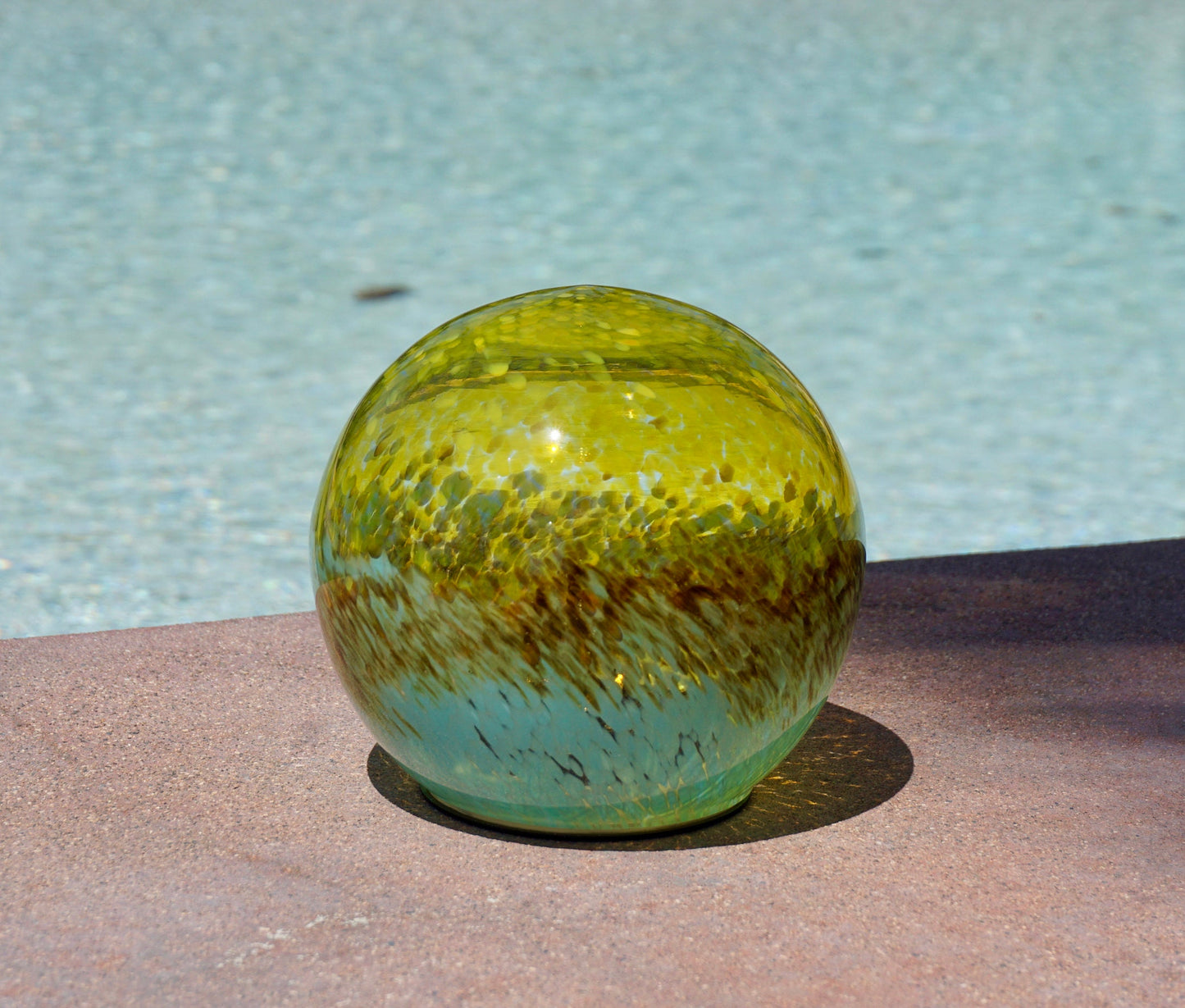 Free US Shipping~6" LED Solar Gaze Ball Holiday Gift/Pathway Light/Patio Table Light/Garden/Sun Cather/Art Glass-Baby Blue