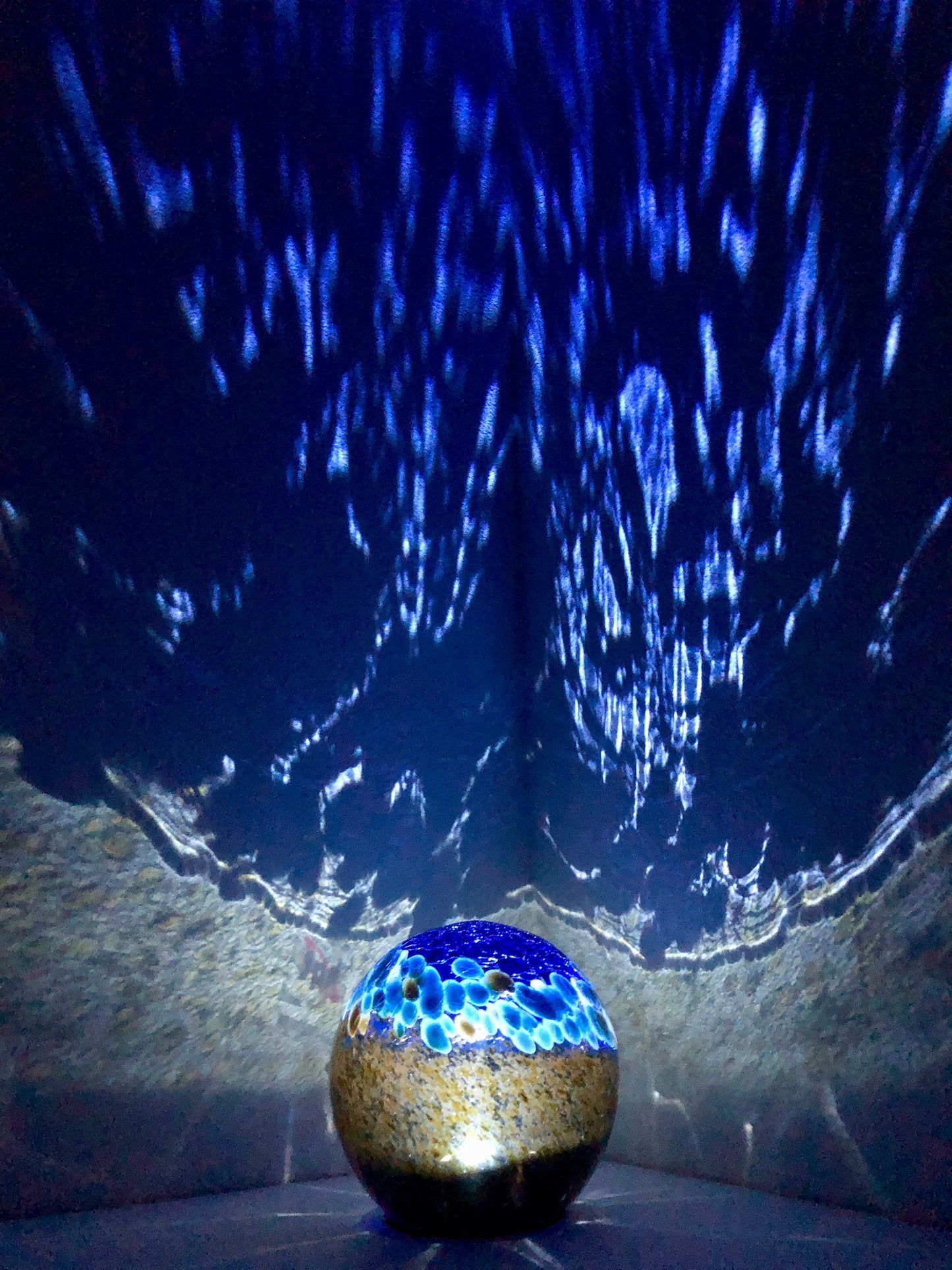 6" Solar LED Gaze Ball/Garden/Pathway Light/Patio Table Light/Sun Cather/Art Glass-Dark Blue