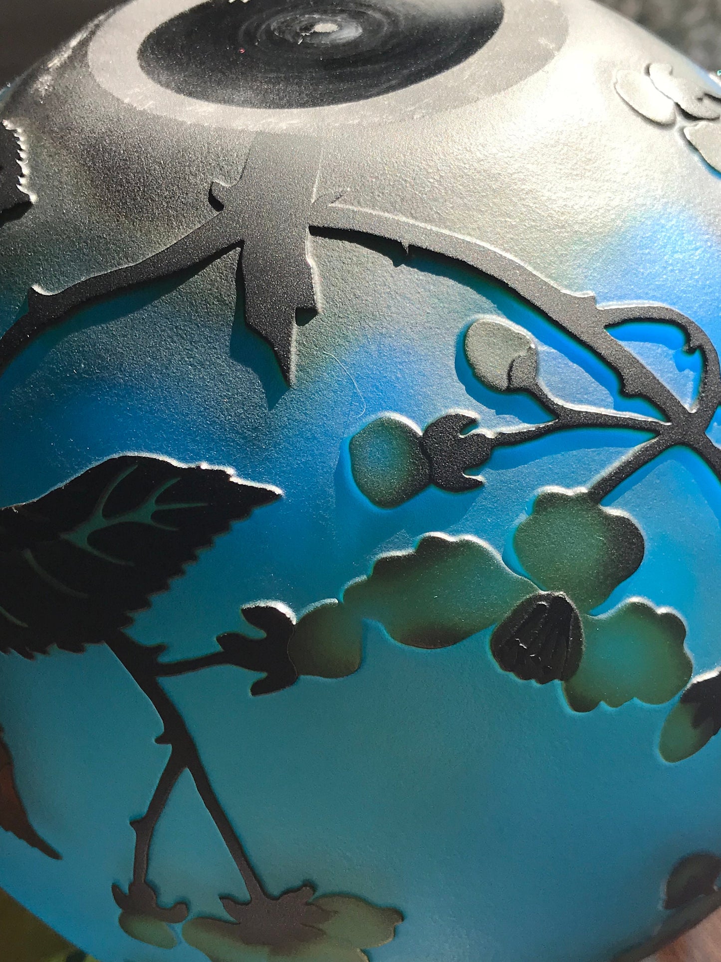 Mid Summer Night Jasmine Blossom Handcrafted 3 Layered Cameo Glass Vase, Tealight Holder/Wedding gift