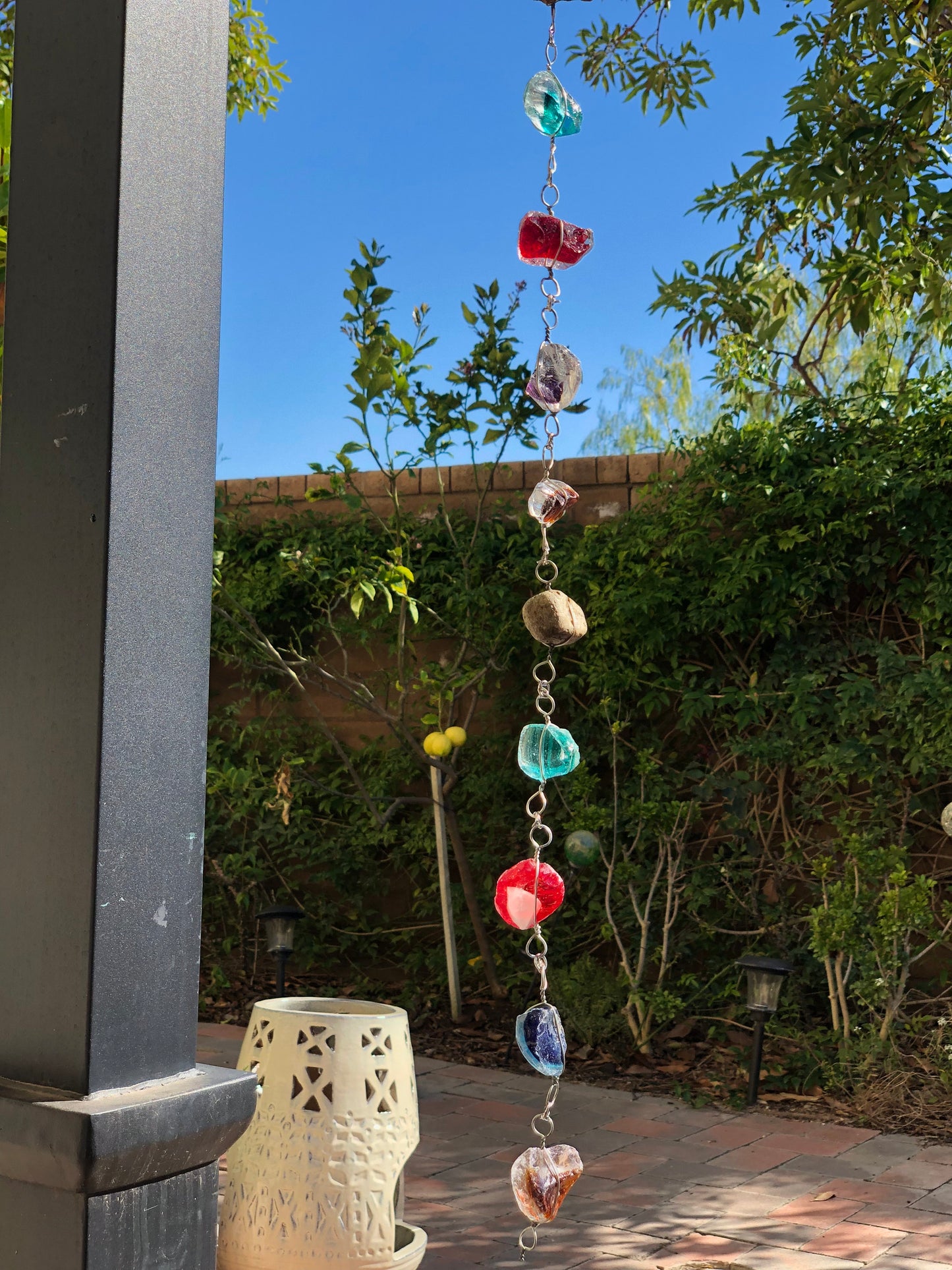 Art Glass Rock Rain Chain