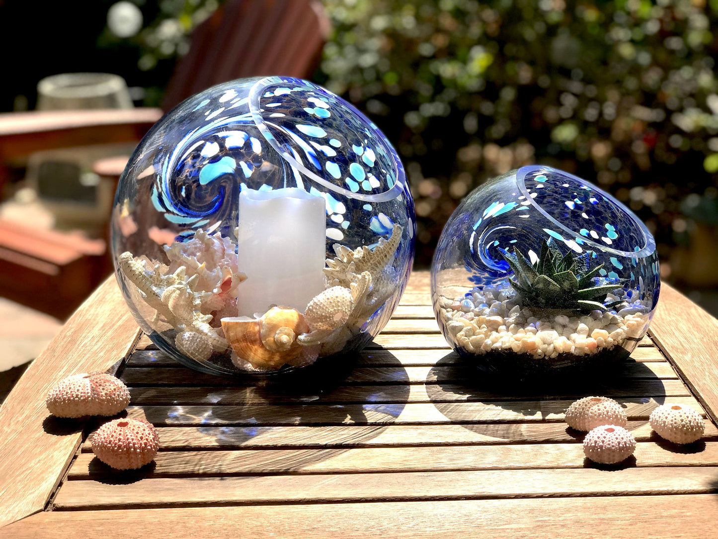 Handblown Art Glass Terrarium / Candle Holder