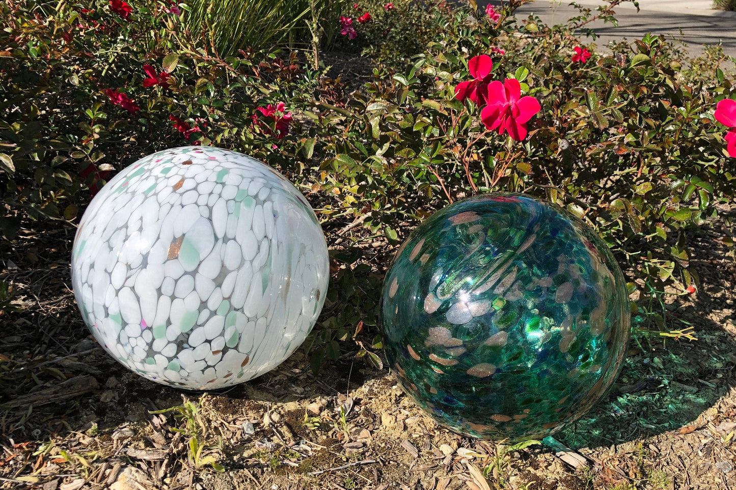 6"/10" Solar LED Gaze Ball/Garden/Pathway Light/Patio Table Light/Sun Cather/Art Glass Green&Gold Glitter