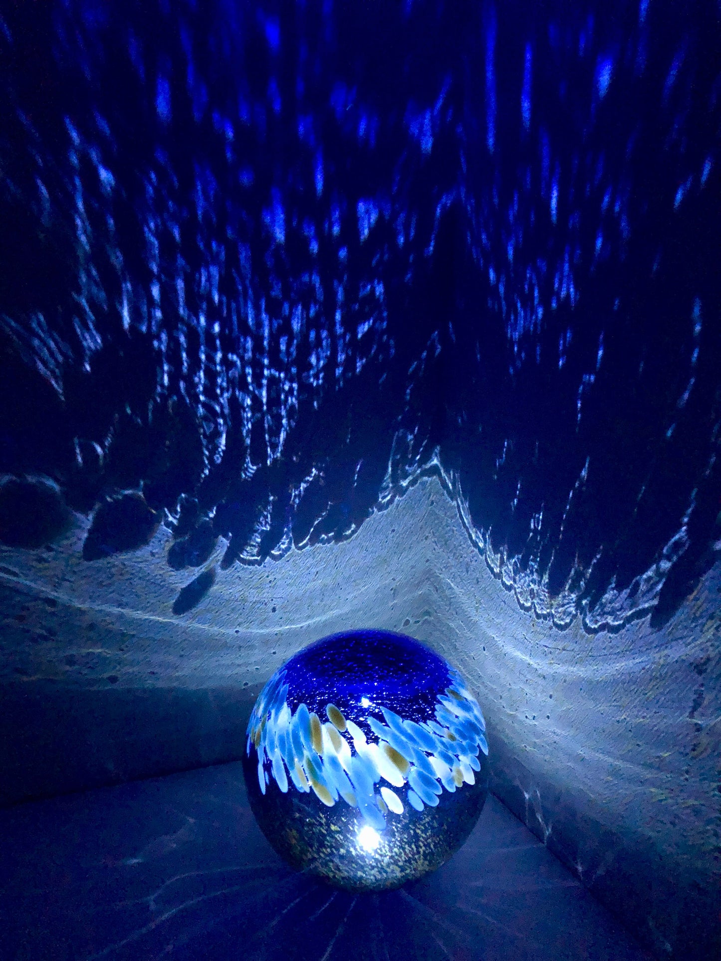 10" Solar LED Gaze Ball/Garden/Pathway Light/Patio Table Light/Sun Cather/Art Glass-Dark Blue