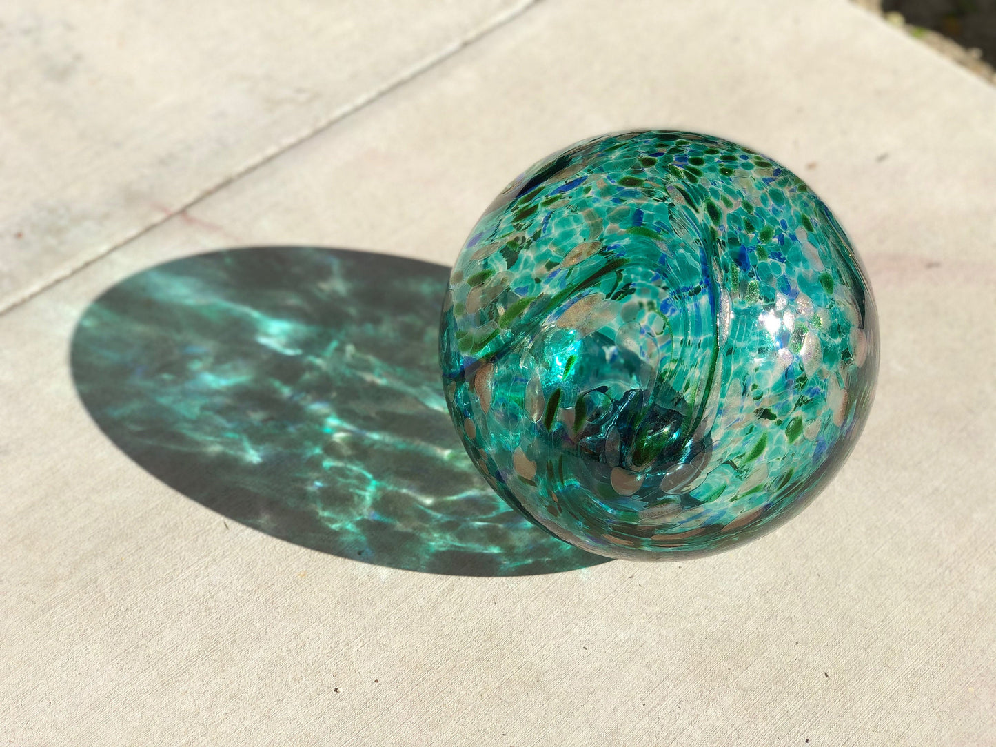 6"/10" Solar LED Gaze Ball/Garden/Pathway Light/Patio Table Light/Sun Cather/Art Glass Green&Gold Glitter