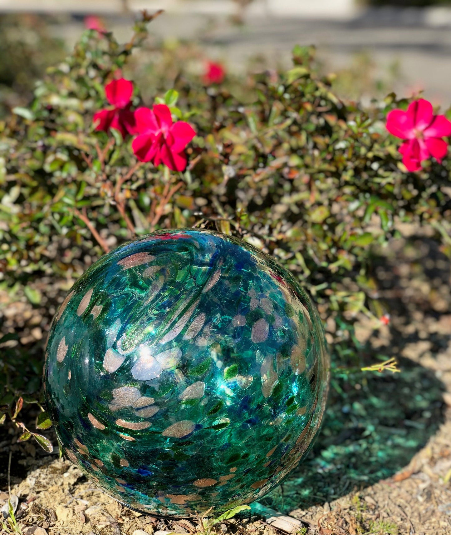 6"/10" Solar LED Gaze Ball/Garden/Pathway Light/Patio Table Light/Sun Cather/Art Glass Green&Gold Glitter