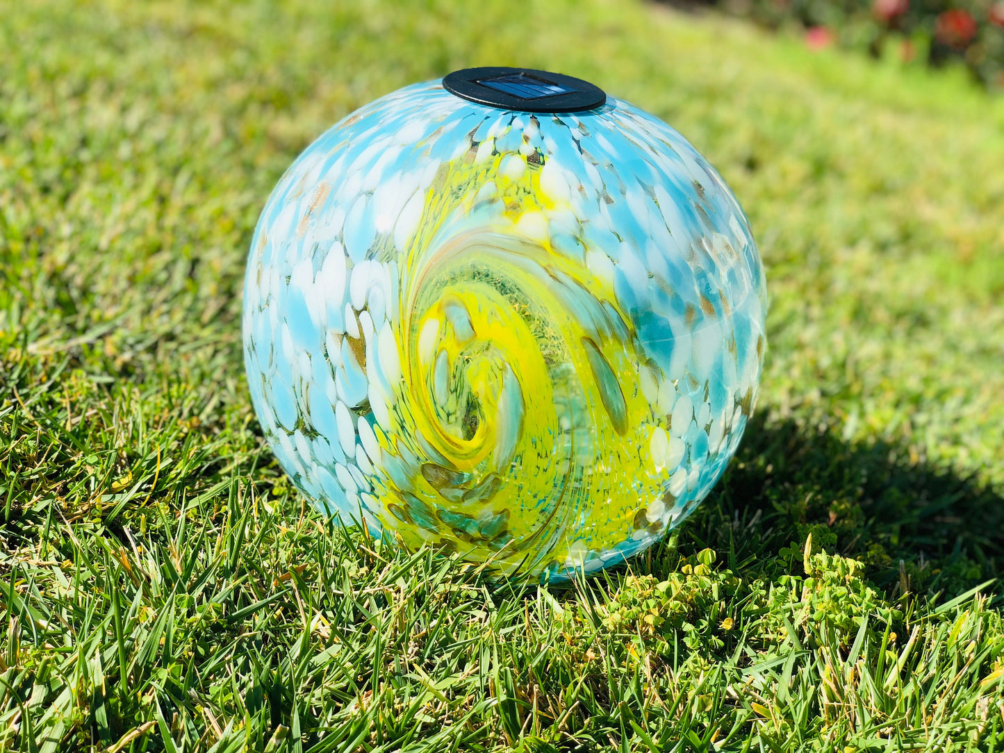 12" XLarge LED Solar Orb Gaze Ball/Garden/Pathway Light/Patio Table Light/Sun Cather/Art Glass Earth