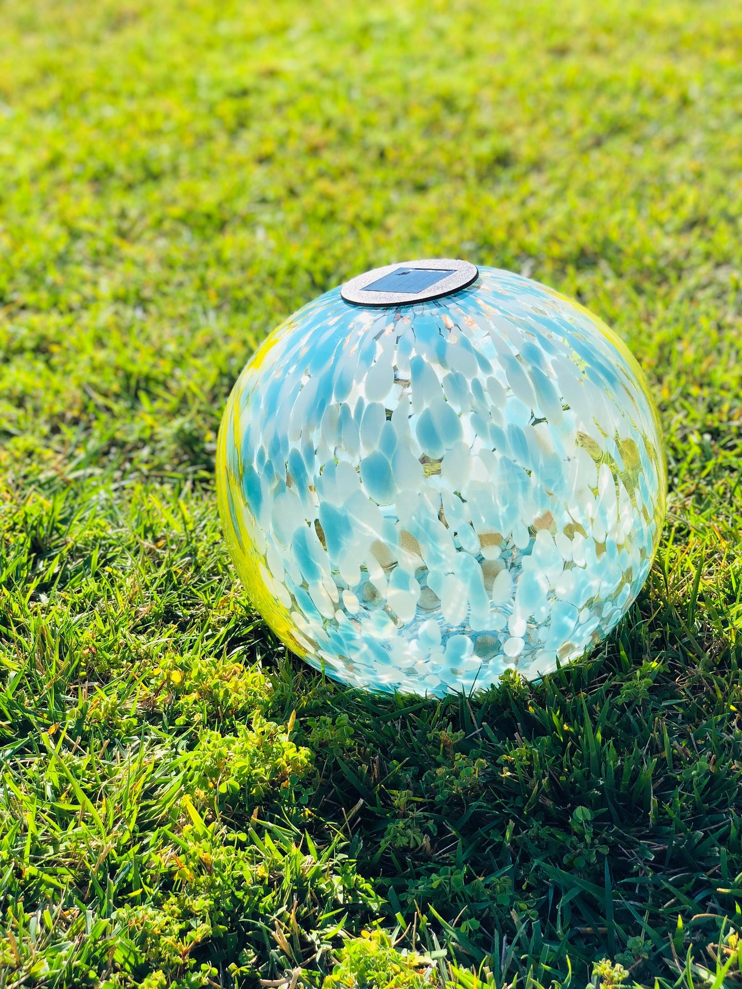 12" XLarge LED Solar Orb Gaze Ball/Garden/Pathway Light/Patio Table Light/Sun Cather/Art Glass Earth
