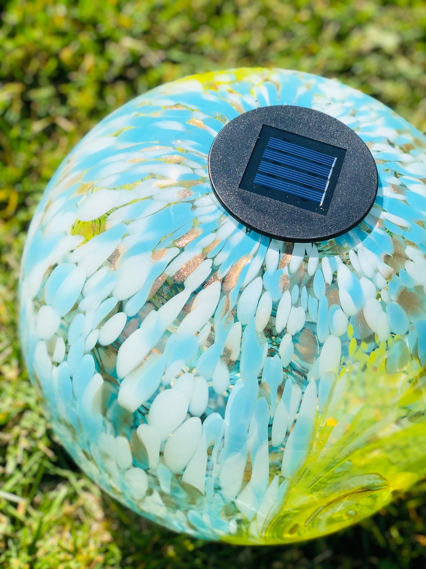 12" XLarge LED Solar Orb Gaze Ball/Garden/Pathway Light/Patio Table Light/Sun Cather/Art Glass Earth