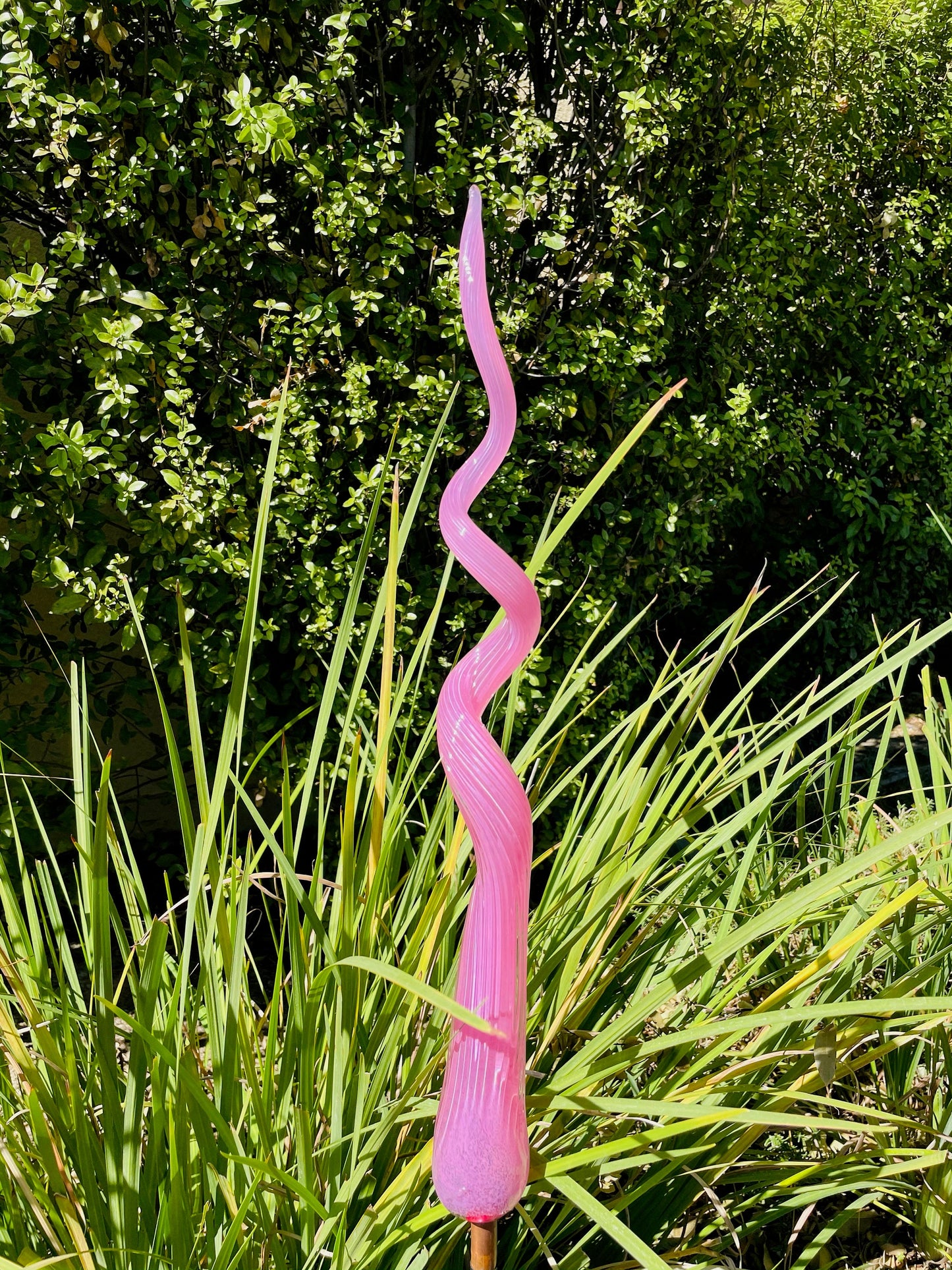 Chihuly Inspired Handcrafted Art Glass Leaf Indoor/Outdoor Art Stake