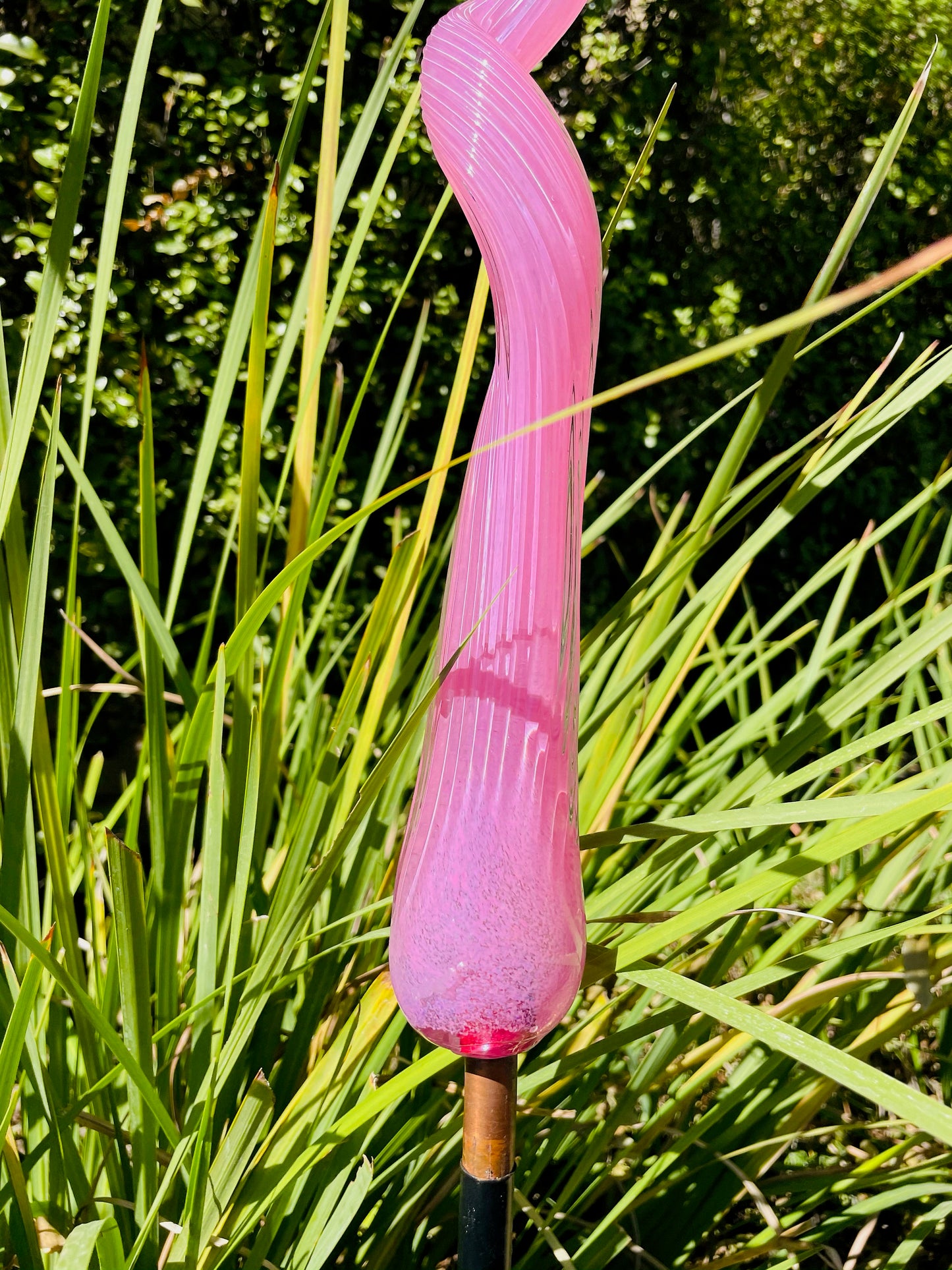 Chihuly Inspired Handcrafted Art Glass Leaf Indoor/Outdoor Art Stake