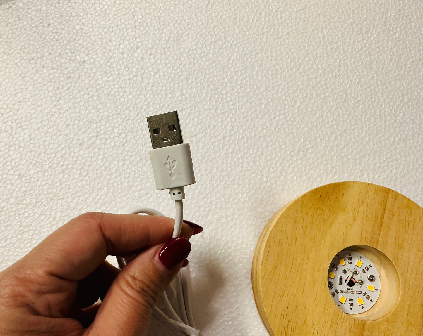 USB LED Wood light base
